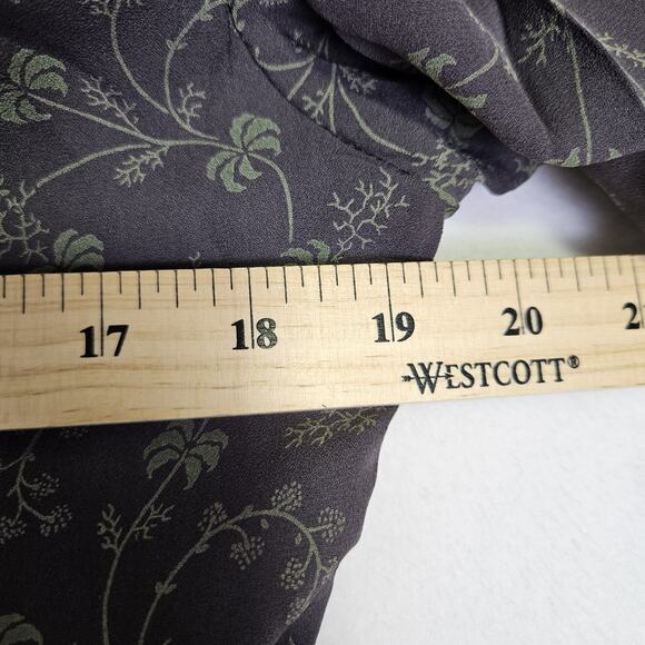 Sundance Womens 10 Silk Floral Maxi Dress Retro Botanical Palm Tree Belted Green - Picture 16 of 16